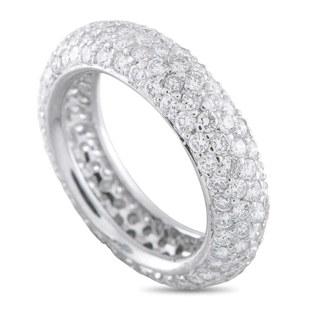 18K White Gold 3.50ct Diamond Pave Eternity Ring