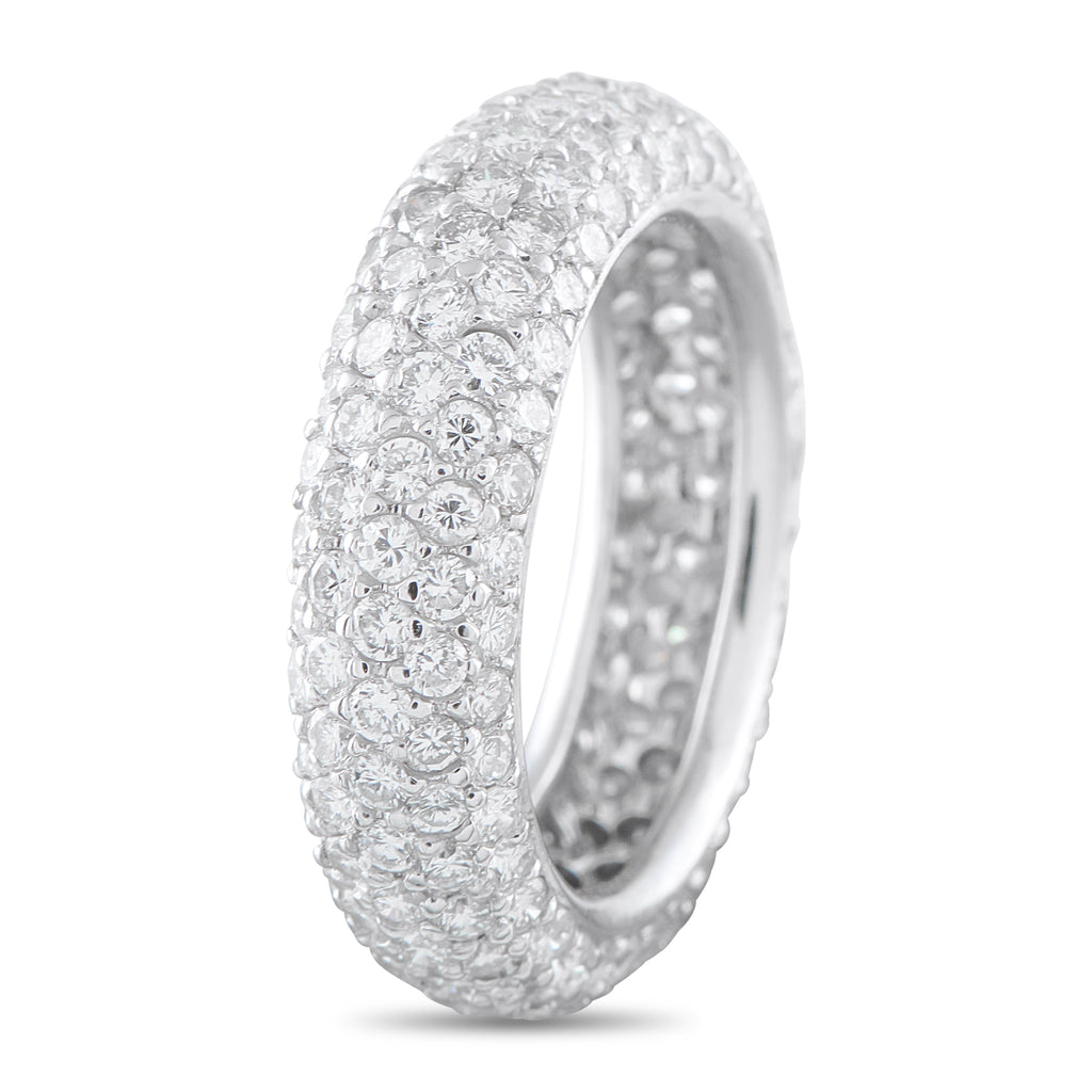 18K White Gold 3.50ct Diamond Pave Eternity Ring