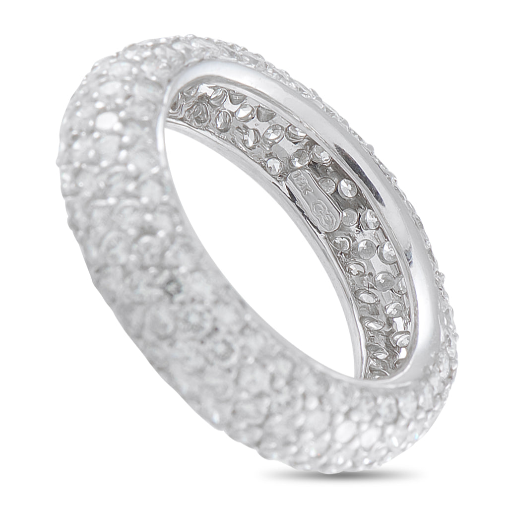 18K White Gold 3.50ct Diamond Pave Eternity Ring