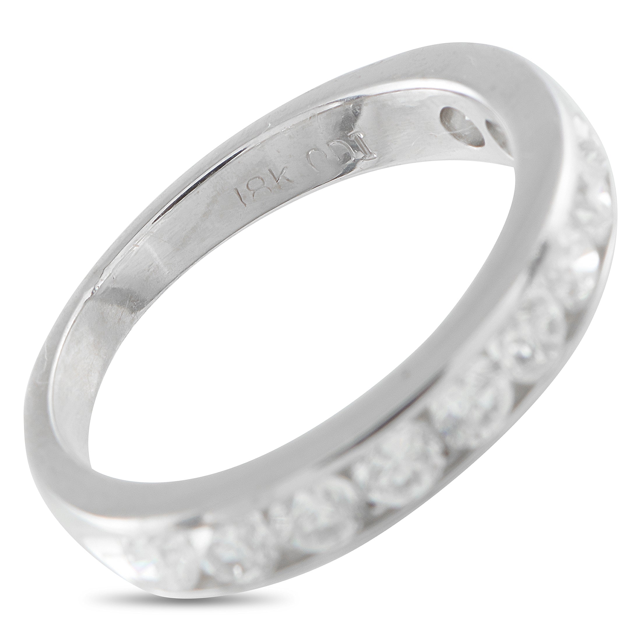 18K White Gold 1.0ct Diamond Half-Eternity Ring