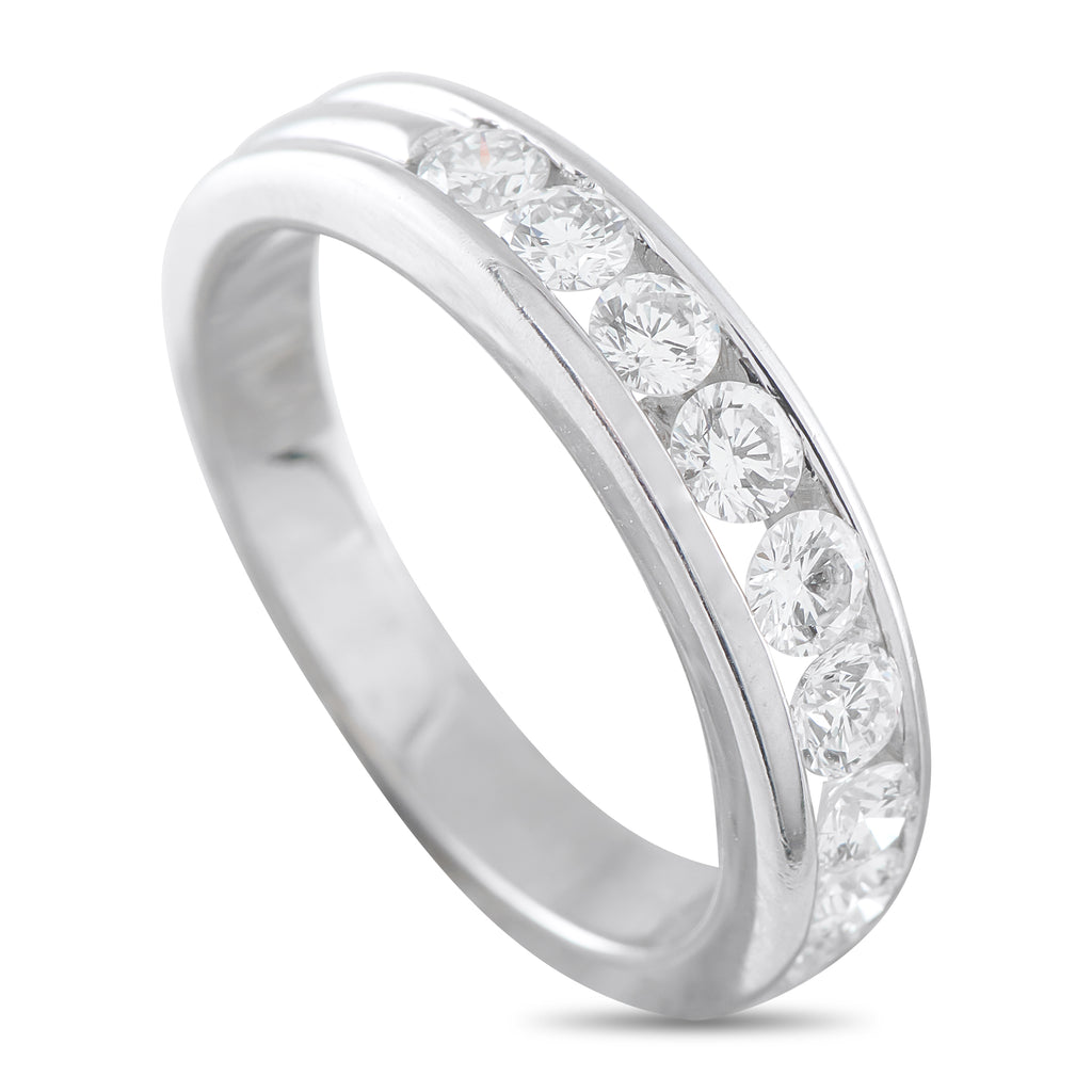 18K White Gold 1.0ct Diamond Half-Eternity Ring