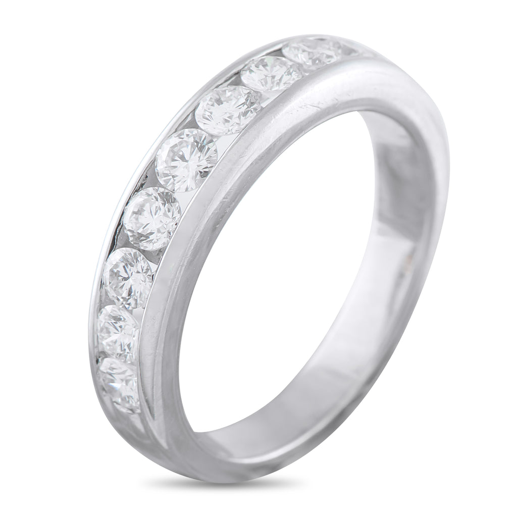 18K White Gold 1.0ct Diamond Half-Eternity Ring