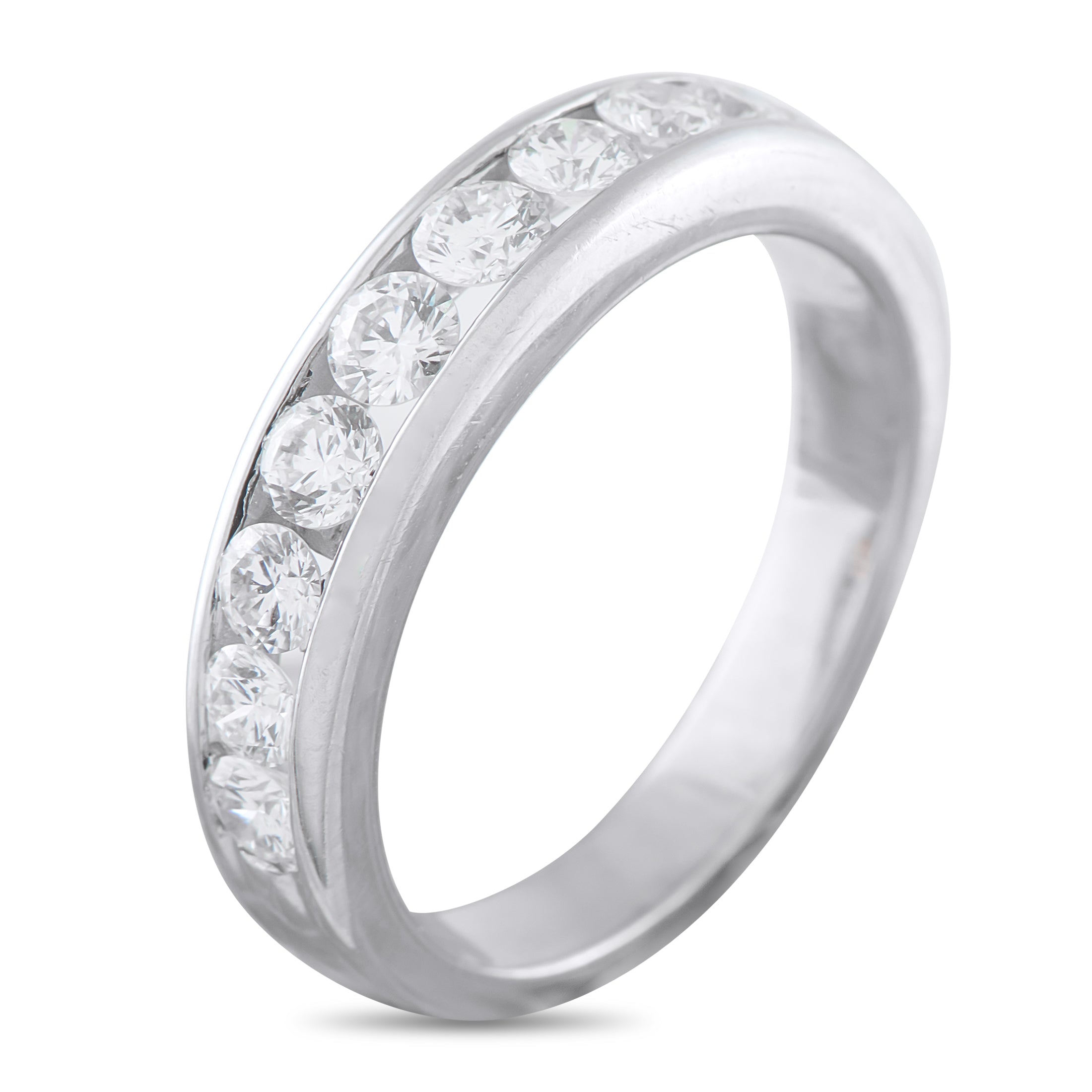 18K White Gold 1.0ct Diamond Half-Eternity Ring