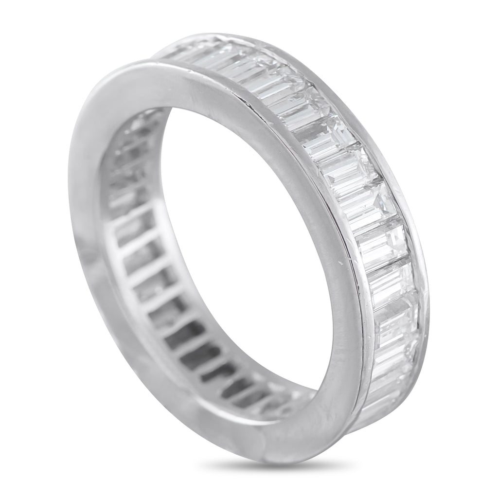 18K White Gold 3.0ct Diamond North-South Baguette Eternity Ring
