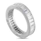 18K White Gold 3.0ct Diamond North-South Baguette Eternity Ring