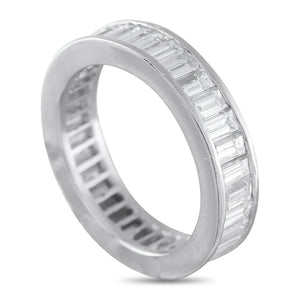 18K White Gold 3.0ct Diamond North-South Baguette Eternity Ring