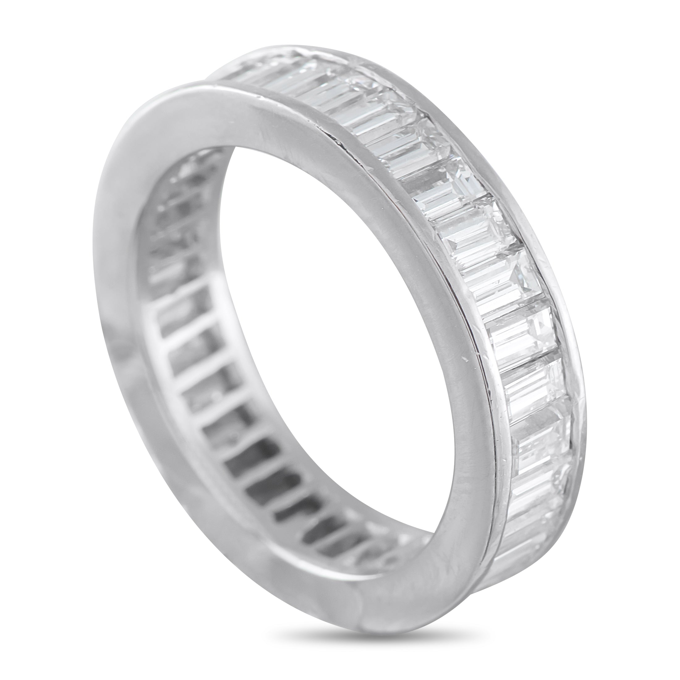 18K White Gold 3.0ct Diamond North-South Baguette Eternity Ring
