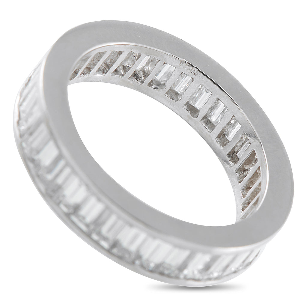 18K White Gold 3.0ct Diamond North-South Baguette Eternity Ring