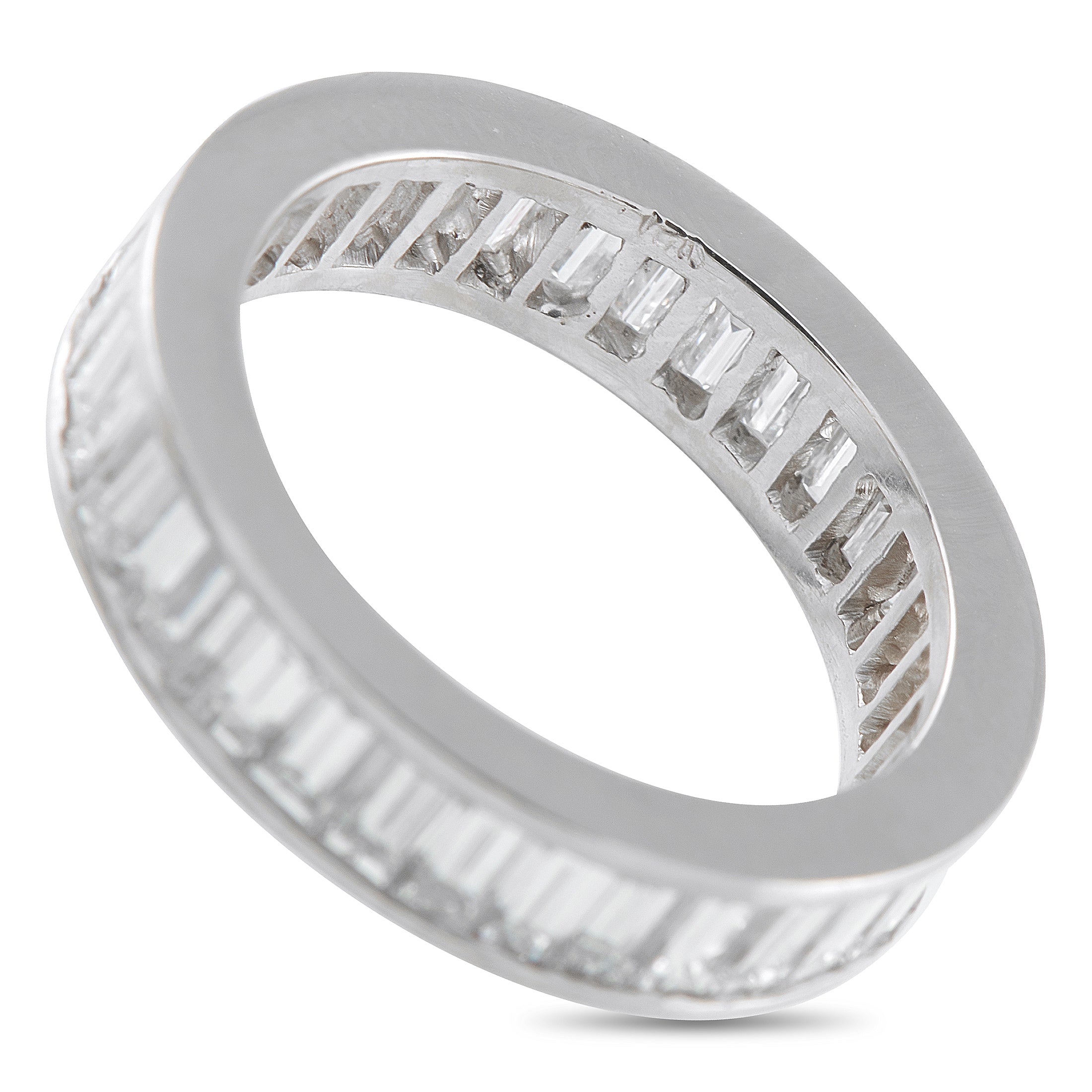 18K White Gold 3.0ct Diamond North-South Baguette Eternity Ring