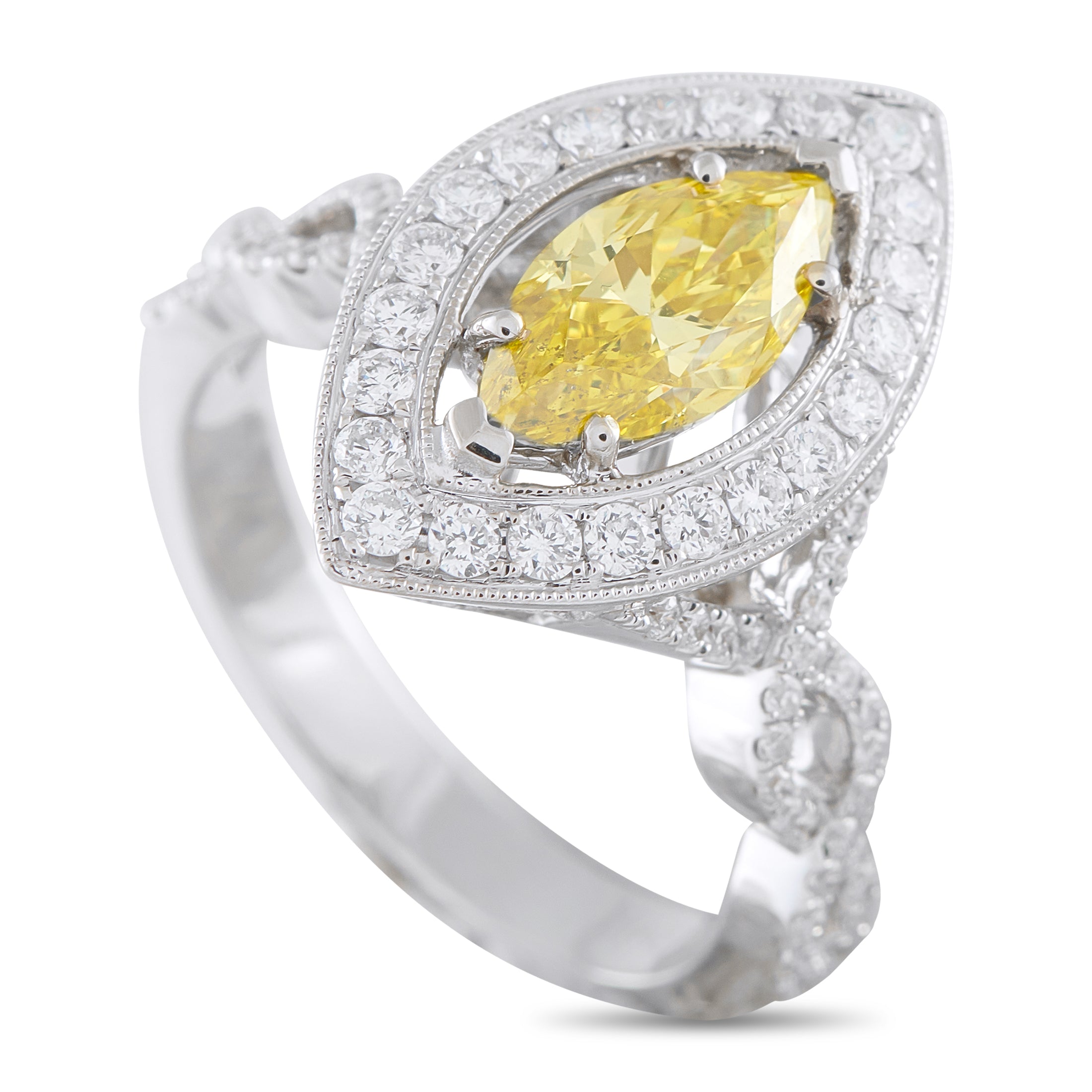18K White Gold 2.59ct Diamond Marquise Ring