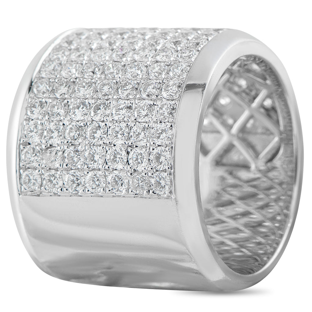 18K White Gold 2.38ct Diamond Wide Band