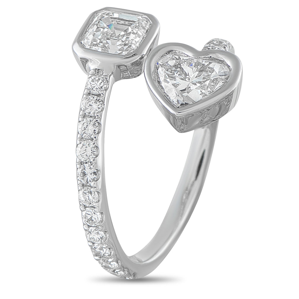 18K White Gold 1.87ct Diamond Bypass Ring