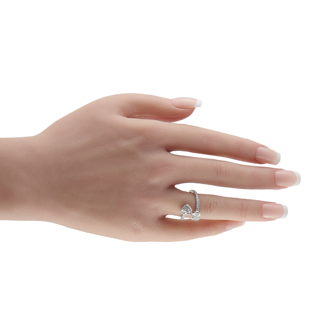 18K White Gold 1.87ct Diamond Bypass Ring