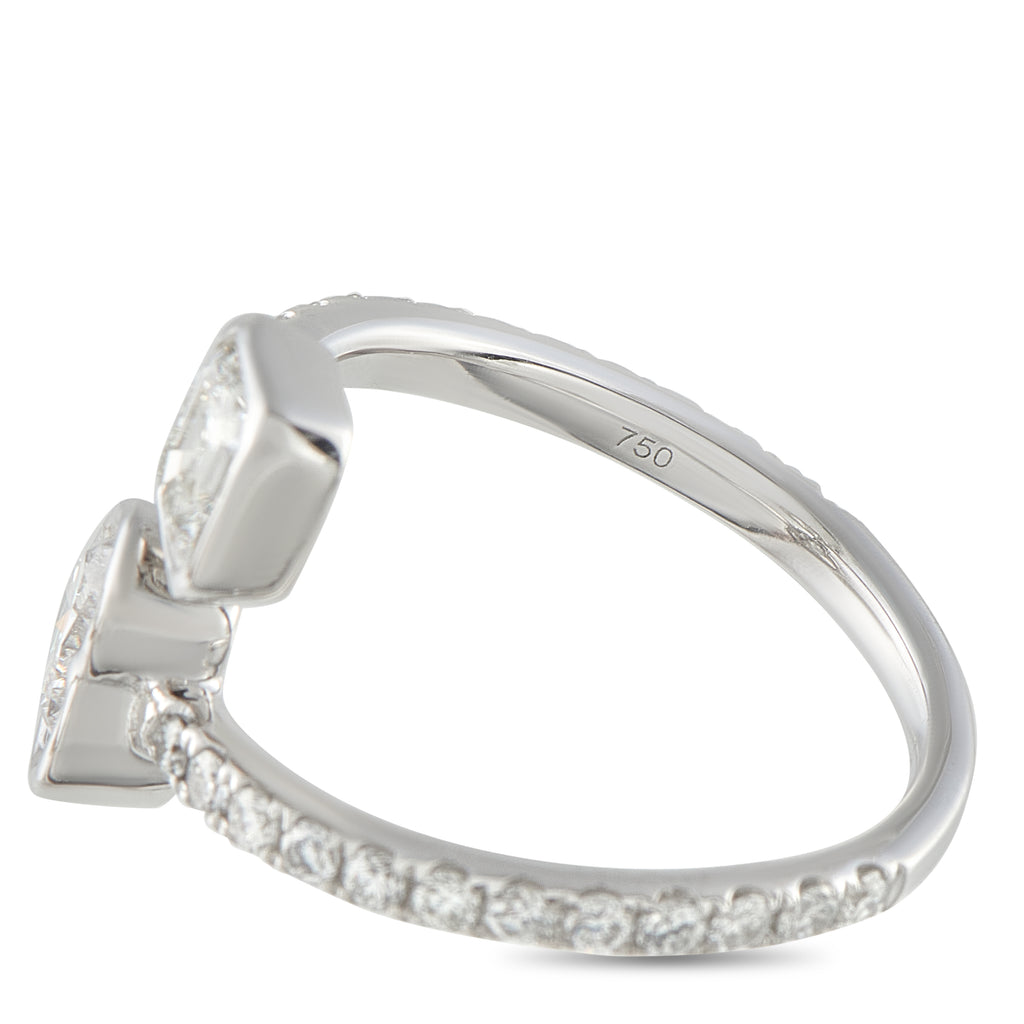 18K White Gold 1.87ct Diamond Bypass Ring