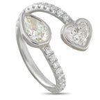 18K White Gold 1.90ct Diamond Bypass Ring