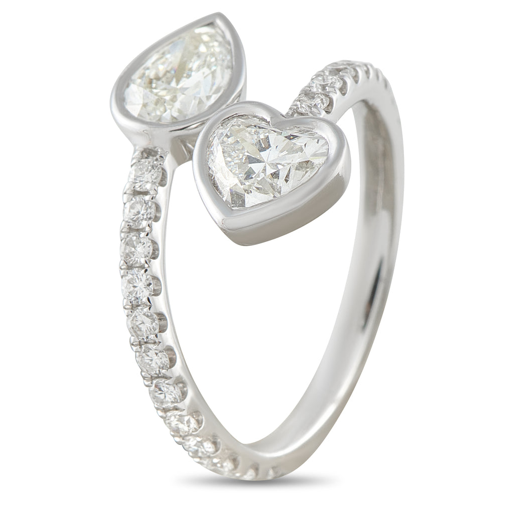 18K White Gold 1.90ct Diamond Bypass Ring