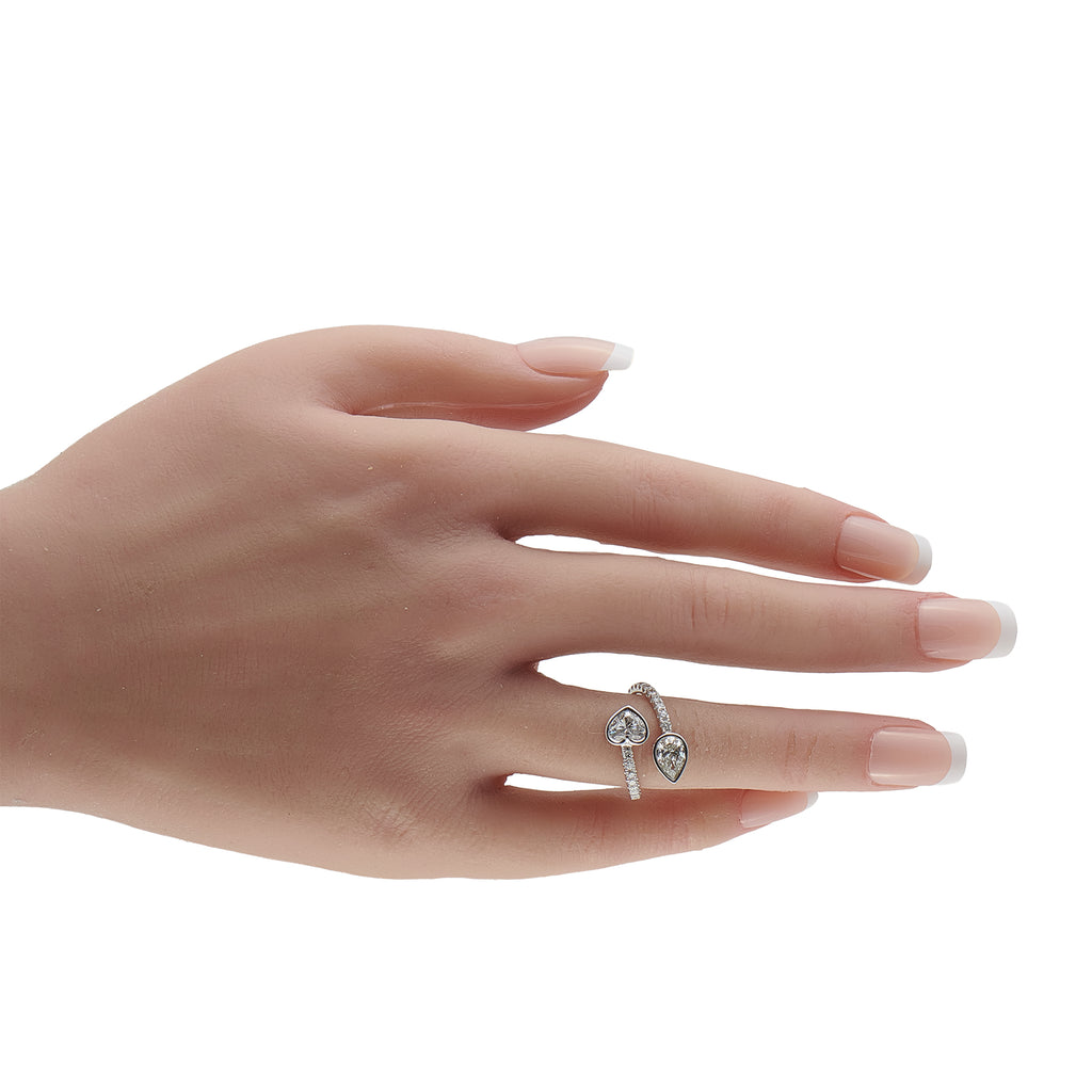 18K White Gold 1.90ct Diamond Bypass Ring