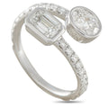 18K White Gold 1.95ct Diamond Bypass Ring