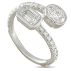 18K White Gold 1.95ct Diamond Bypass Ring