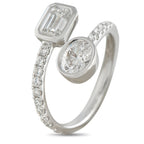 18K White Gold 1.95ct Diamond Bypass Ring