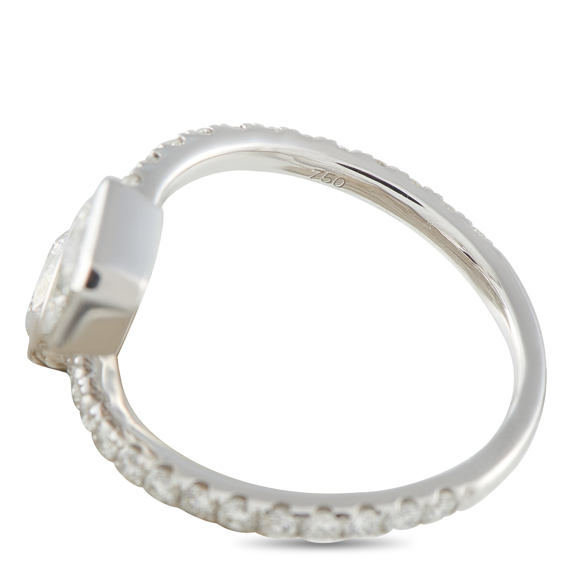 18K White Gold 1.95ct Diamond Bypass Ring