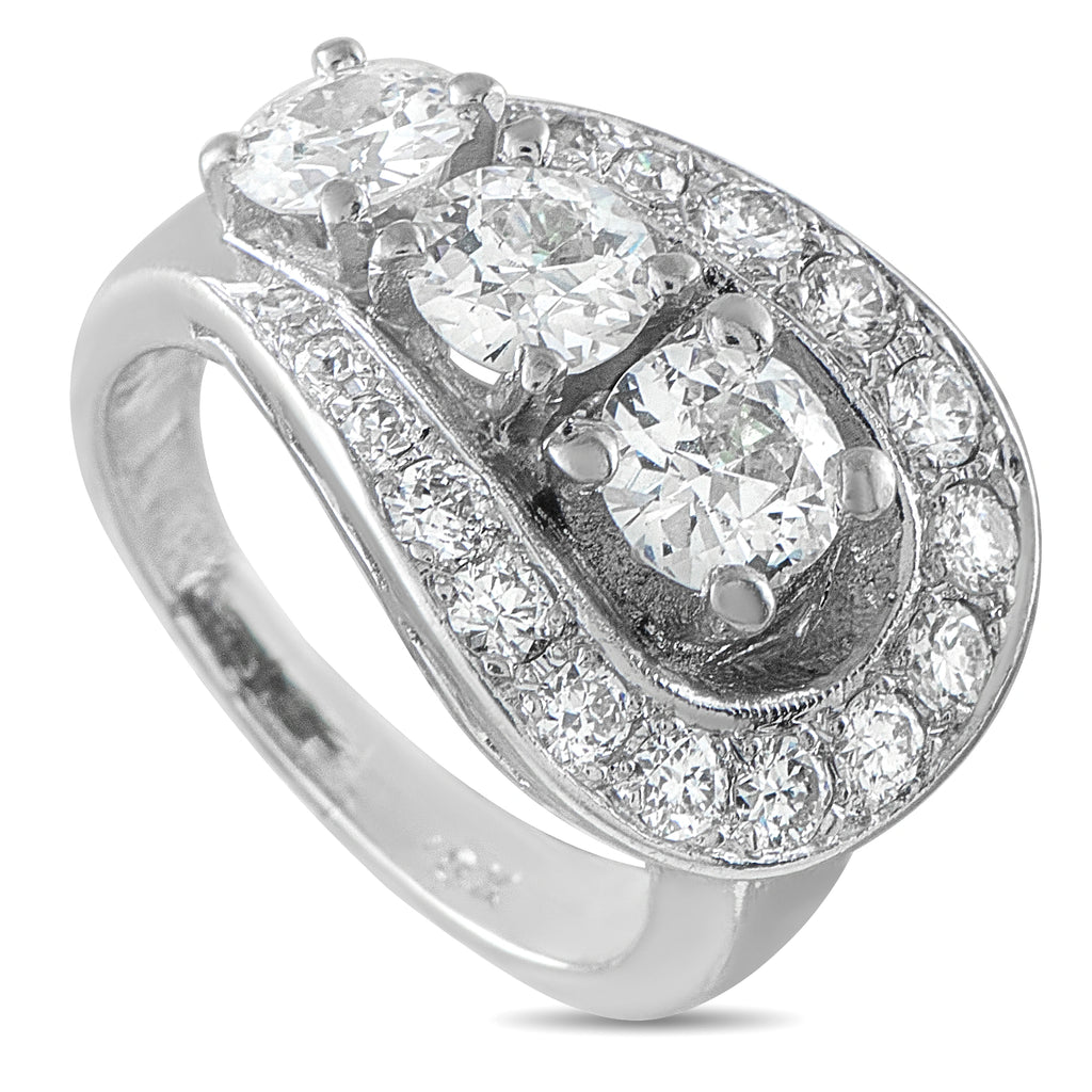 Antique 18K White Gold 1.88ct Diamond Ring