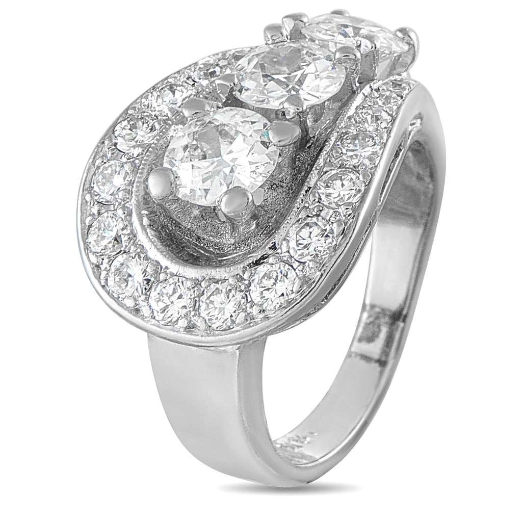 Antique 18K White Gold 1.88ct Diamond Ring