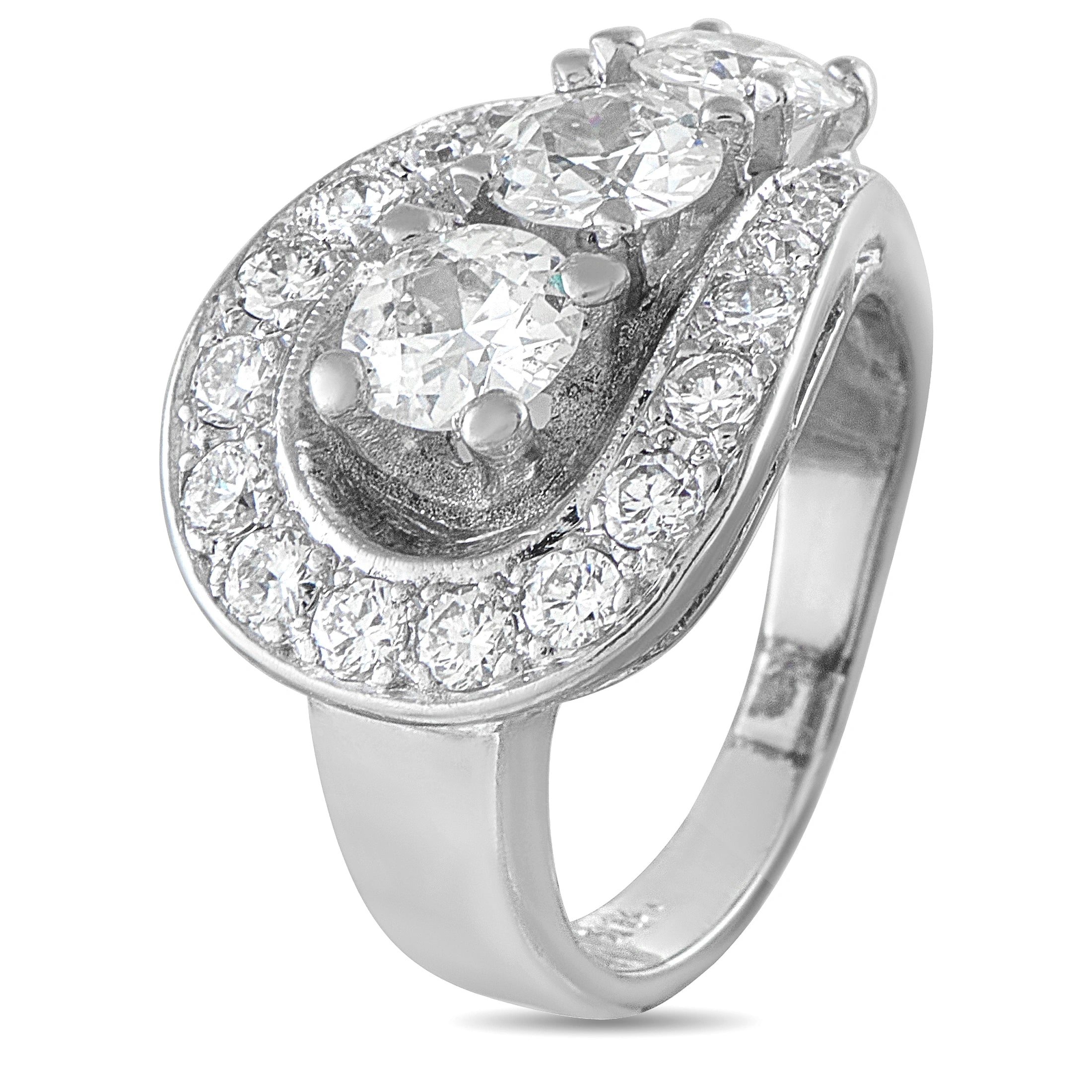 Antique 18K White Gold 1.88ct Diamond Ring