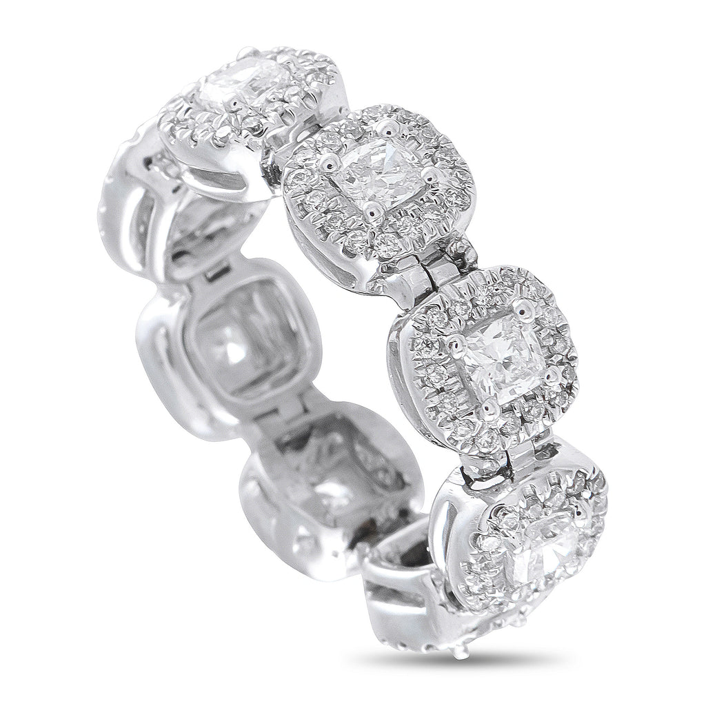 18K White Gold 2.20ct Diamond Halo Eternity Ring