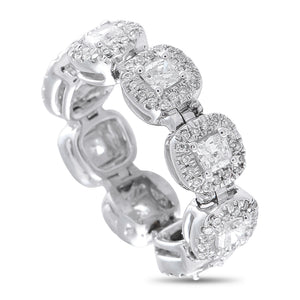 18K White Gold 2.20ct Diamond Halo Eternity Ring