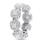 18K White Gold 2.20ct Diamond Halo Eternity Ring