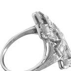 18K White Gold 0.55ct Diamond and Sapphire Art Deco Ring