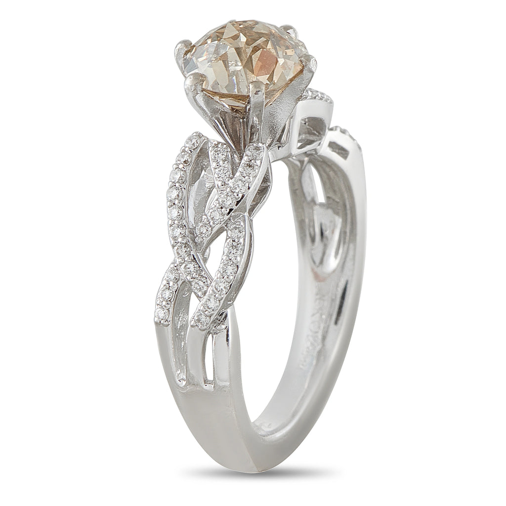 18K White Gold 2.20ct Old Mine-Cut Diamond Ring