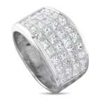 18K White Gold 3.36ct Diamond Wide Band