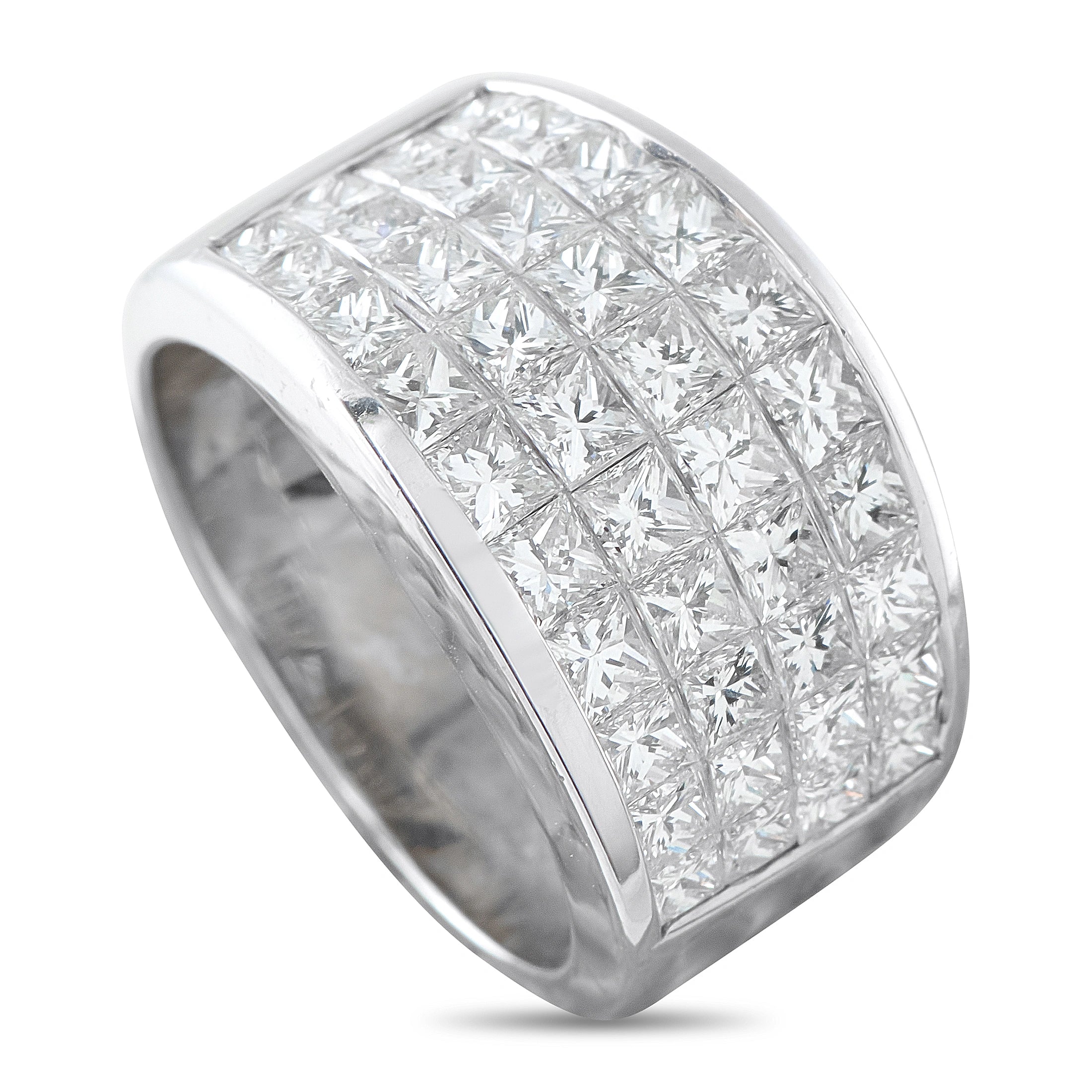 18K White Gold 3.36ct Diamond Wide Band