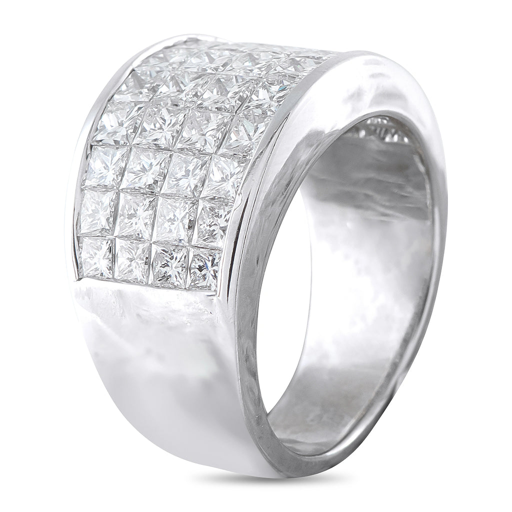 18K White Gold 3.36ct Diamond Wide Band