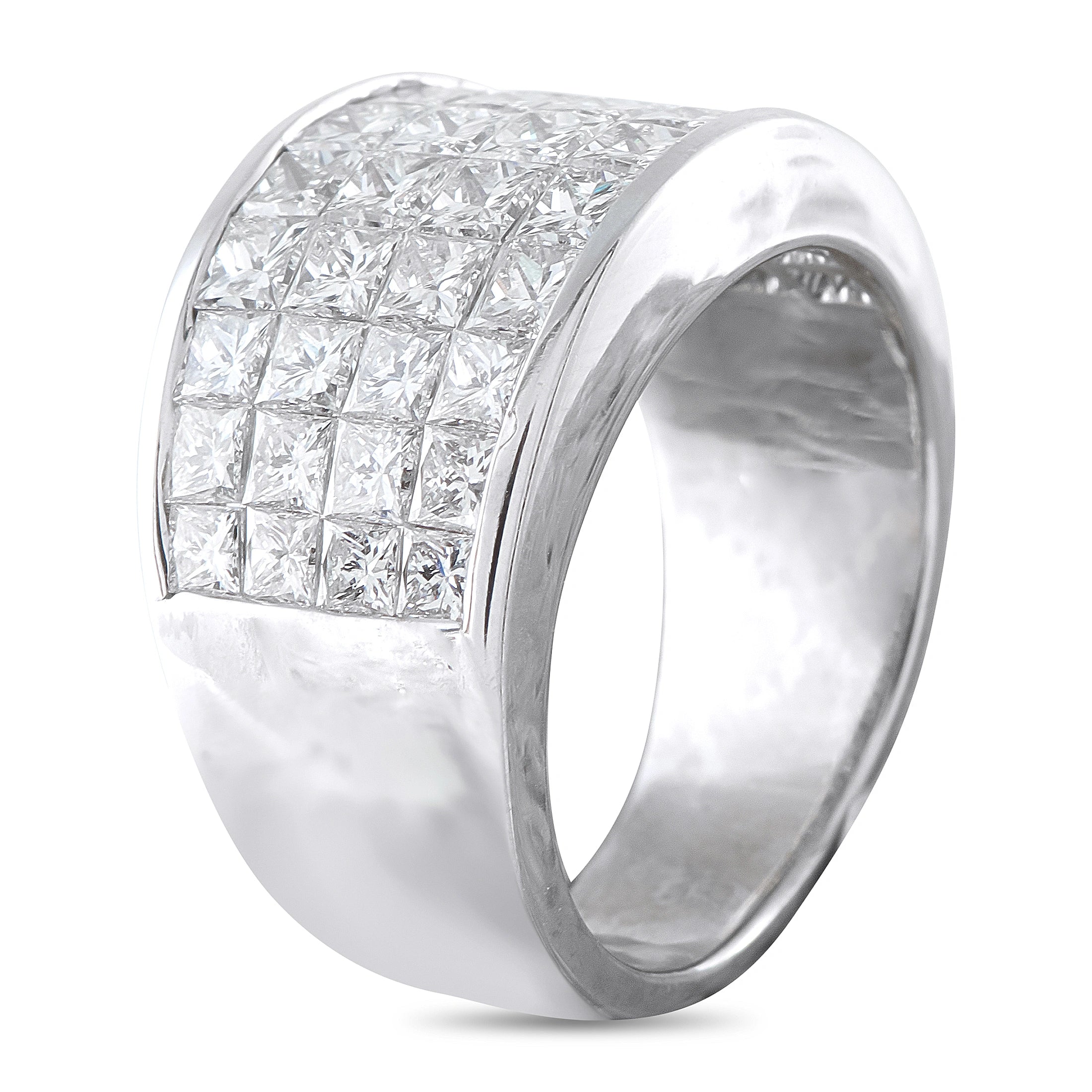 18K White Gold 3.36ct Diamond Wide Band