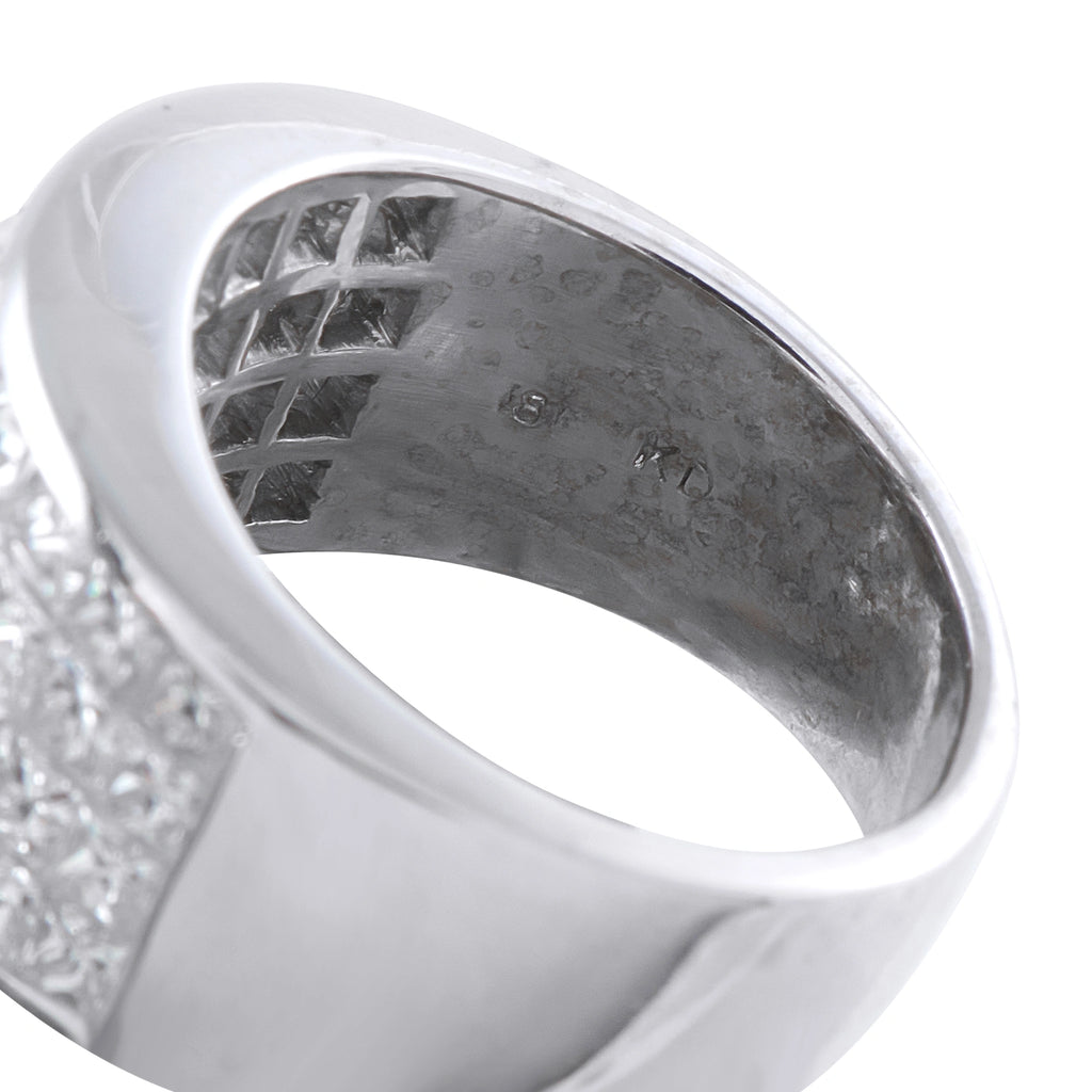 18K White Gold 3.36ct Diamond Wide Band