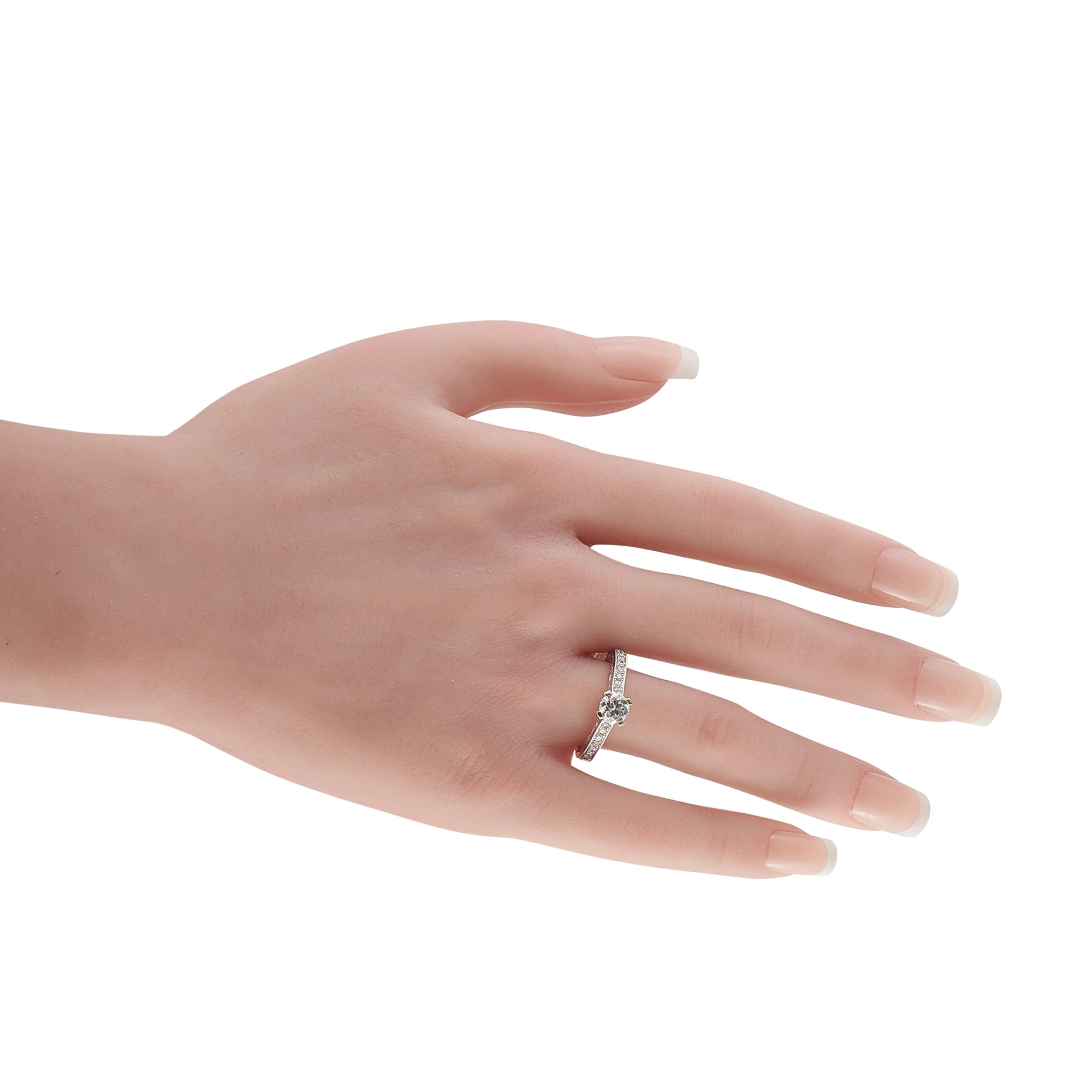 18K White Gold 1.0ct Diamond Milgrain Lace Engagement Ring