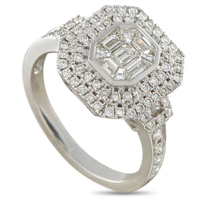 18K White Gold 1.25ct Diamond Halo Ring
