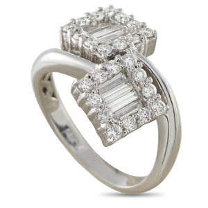 18K White Gold 1.35ct Diamond Bypass Ring