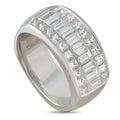 18K white gold diamond ring with rectangular diamond cluster on top