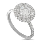 18K White Gold 1.42ct Diamond Double Halo Ring