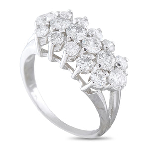 18K White Gold 2.0ct Diamond Cluster Ring