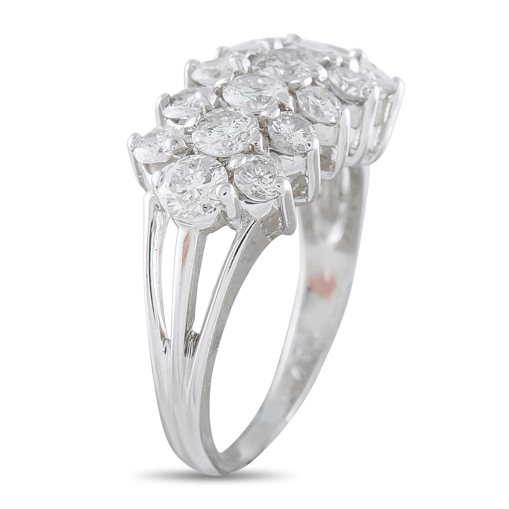 18K White Gold 2.0ct Diamond Cluster Ring
