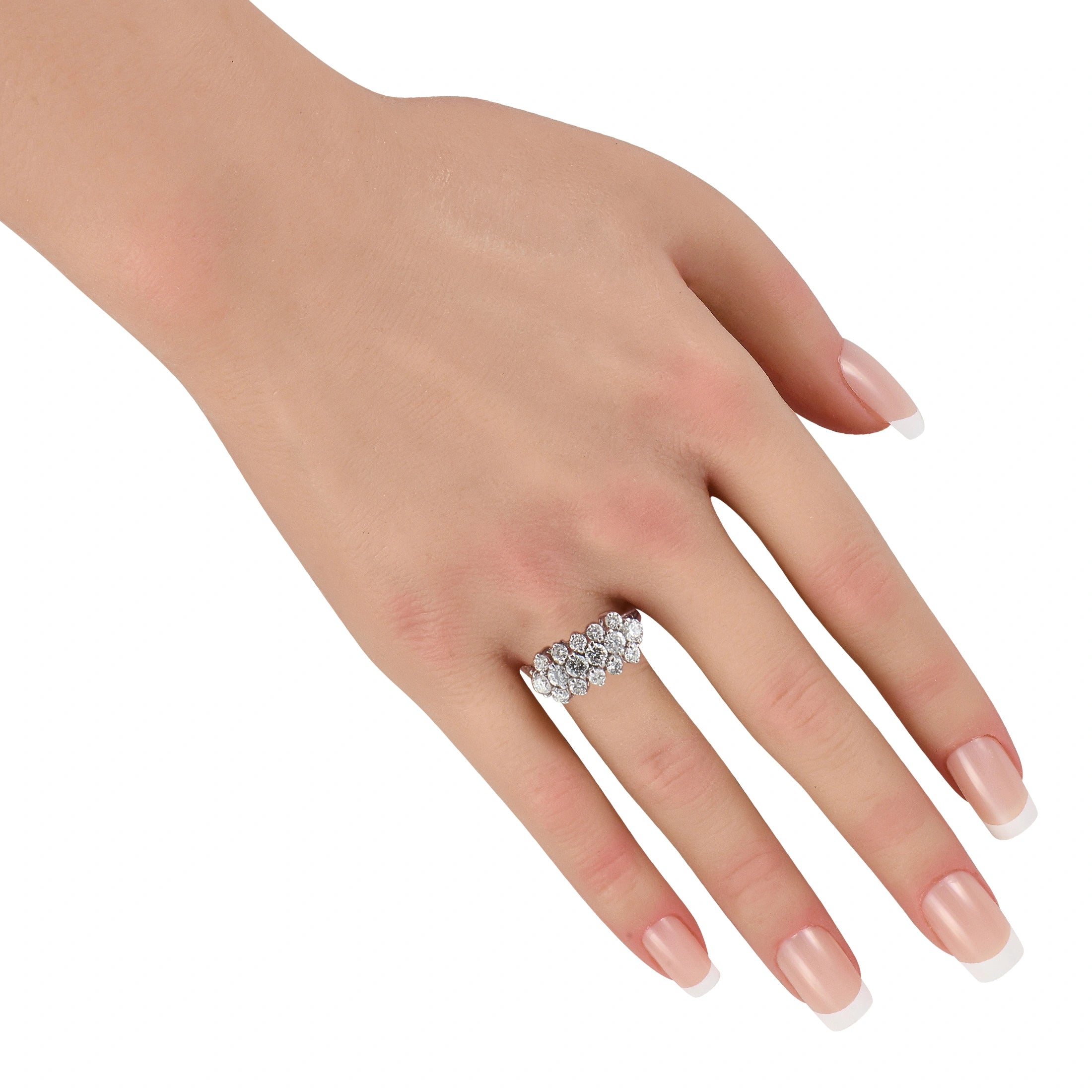18K White Gold 2.0ct Diamond Cluster Ring