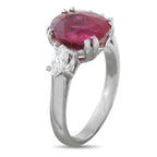 18K White Gold 0.50ct Diamond and Rubellite Ring