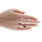 18K White Gold 0.50ct Diamond and Rubellite Ring