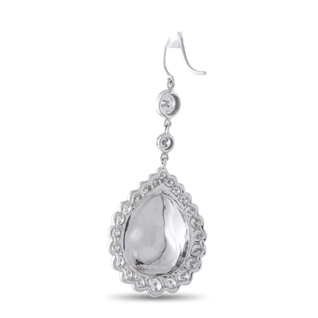 18K White Gold 2.50ct Diamond and Rubellite Earrings