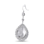 18K White Gold 2.50ct Diamond and Rubellite Earrings